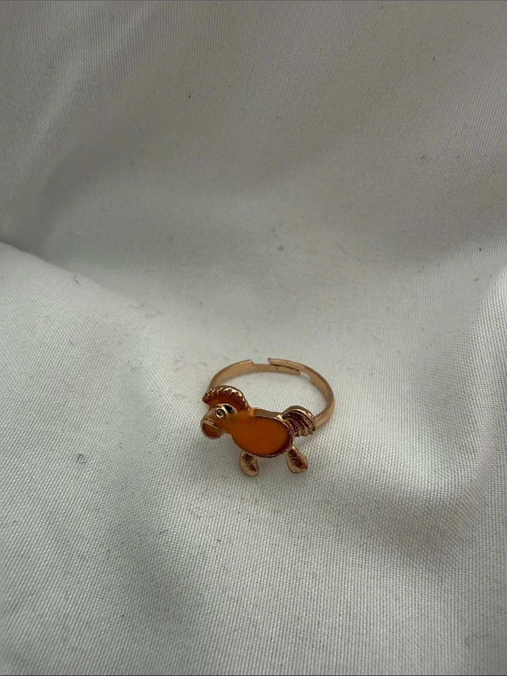 Kids Gold-Tone Enamel Fruit, animal  & Flower Ring Set - Red & Teal